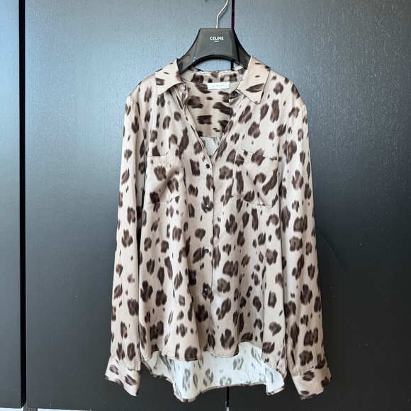 Anine Bing Leopard Silk Blouse - Picture 1 of 4